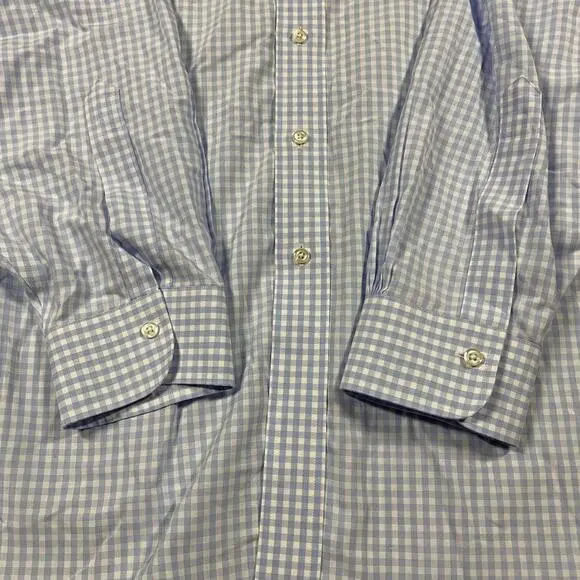 Brooks Brothers Shirt Mens 17.5 34 Madison Non Iron Gingham Check Dress Shirt - Picture 4 of 8